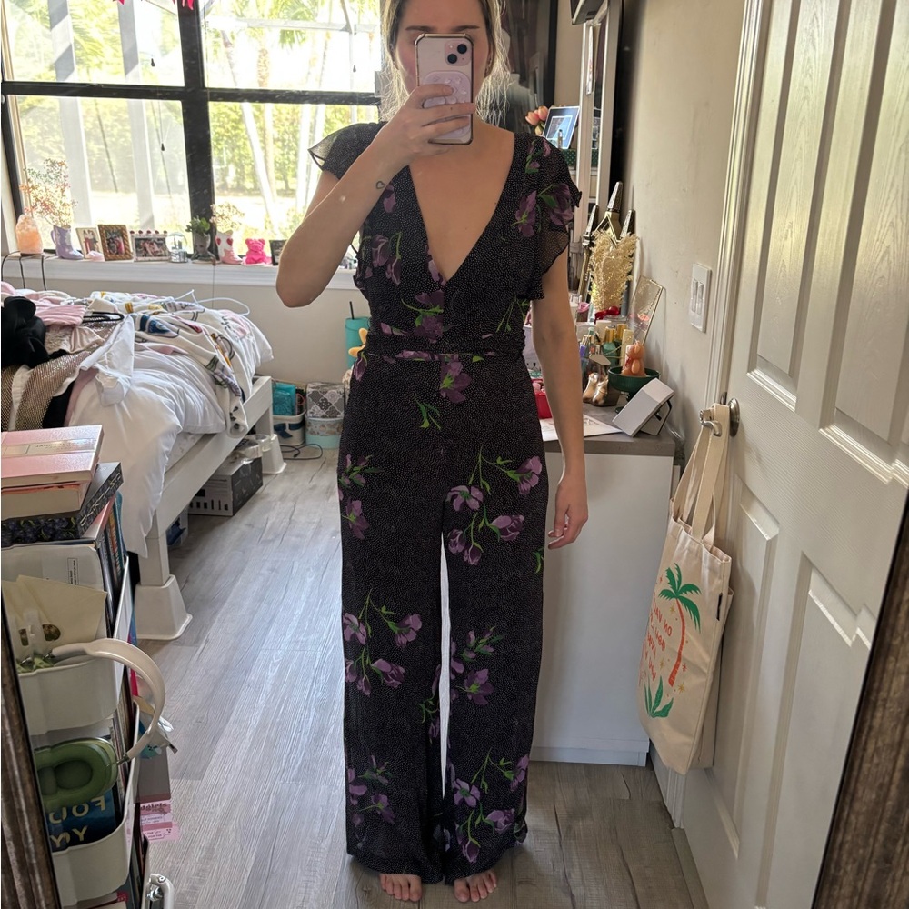 Urban outfitters Floral Black Jumpsuit